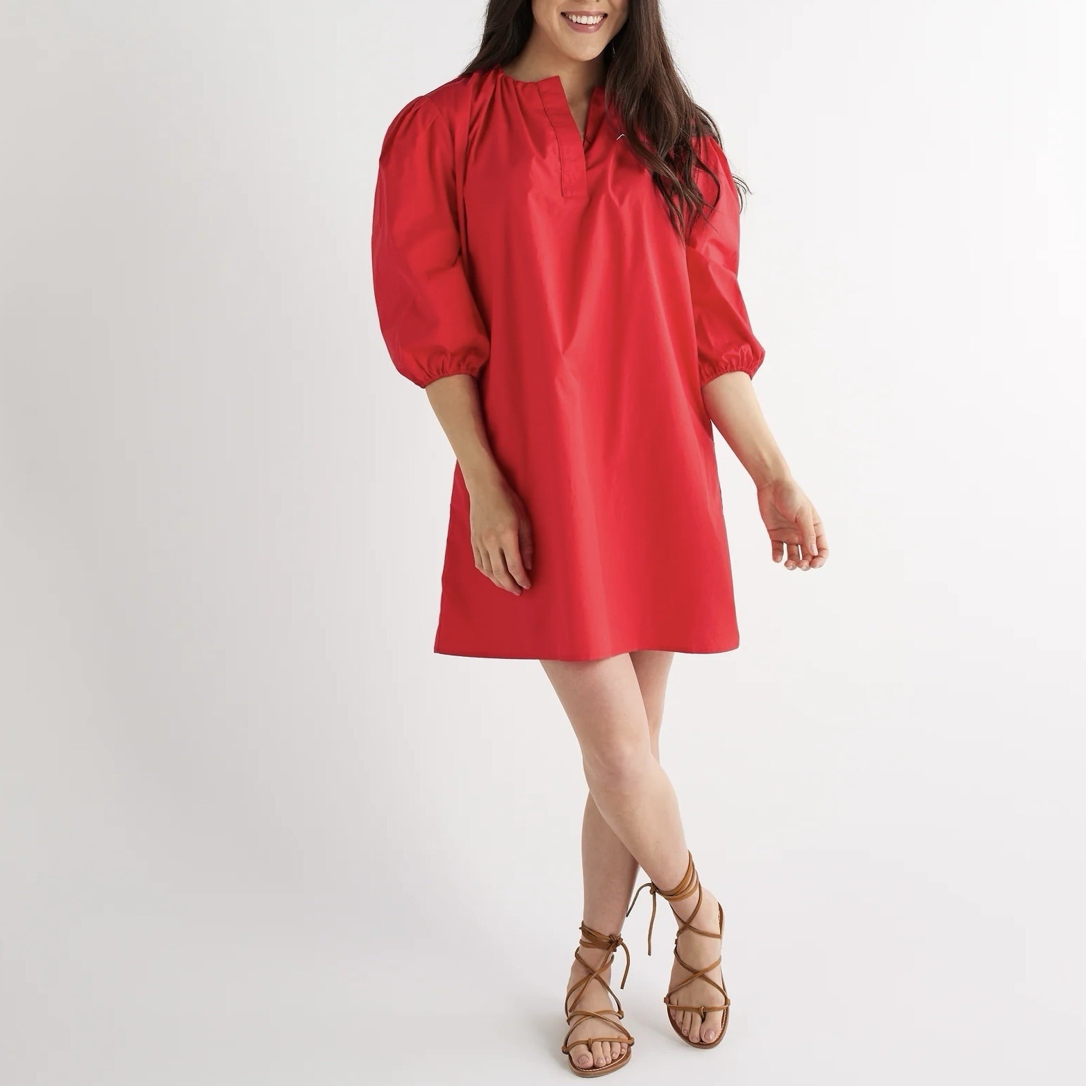 Caryn Lawn Asher Mini Dress Cotton Poplin Red Size One Size Nwt